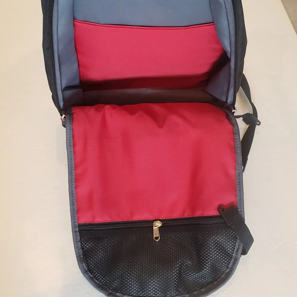 Fortinet Red and Black Computer Laptop Back Pack